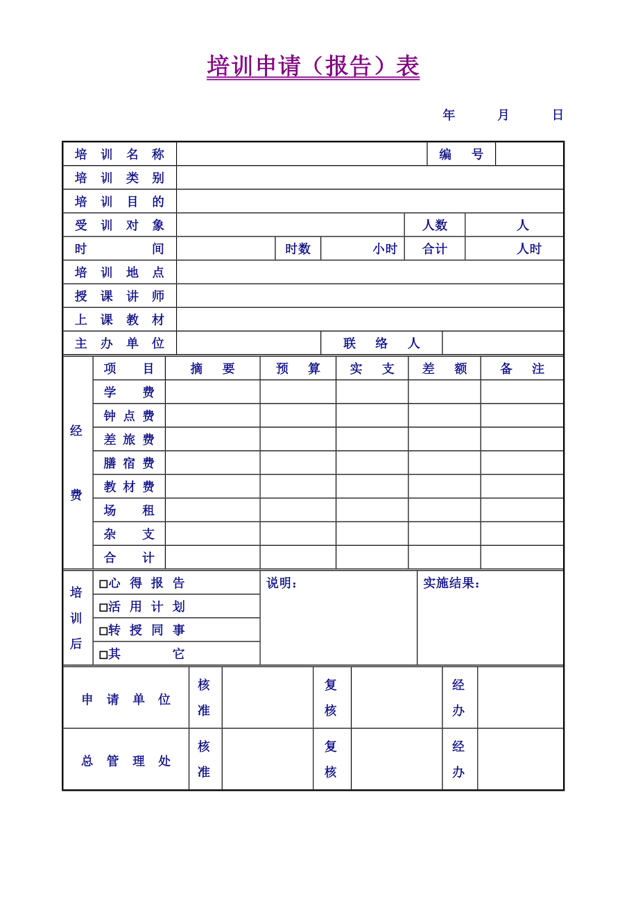 培训申请（报告）表.doc_第1页