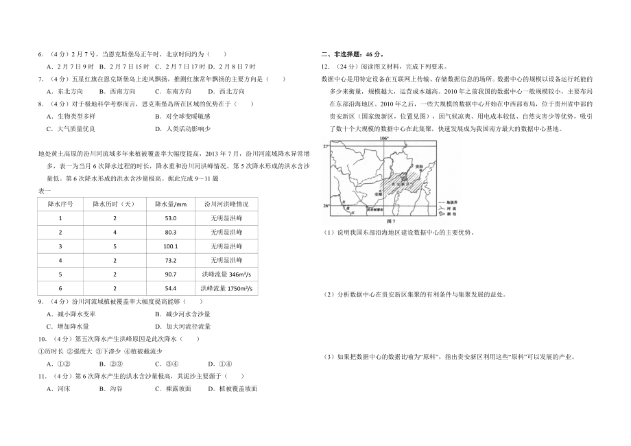 2018年全国统一高考地理试卷（新课标ⅱ）（含解析版）.doc_第2页