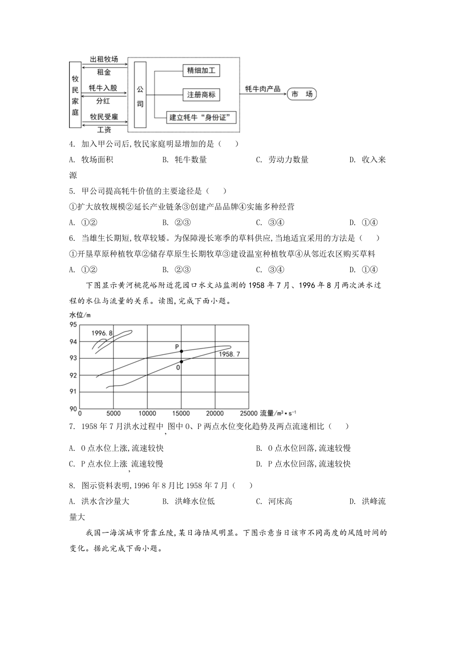 精品解析：2022年全国乙卷文综地理试题（原卷版）.docx_第2页