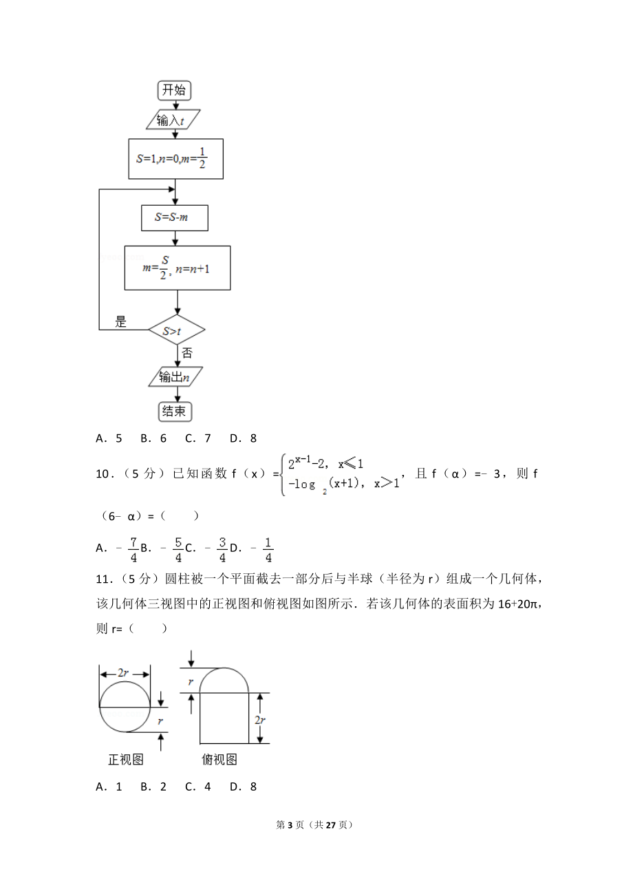 2015年全国统一高考数学试卷（文科）（新课标ⅰ）.doc_第3页