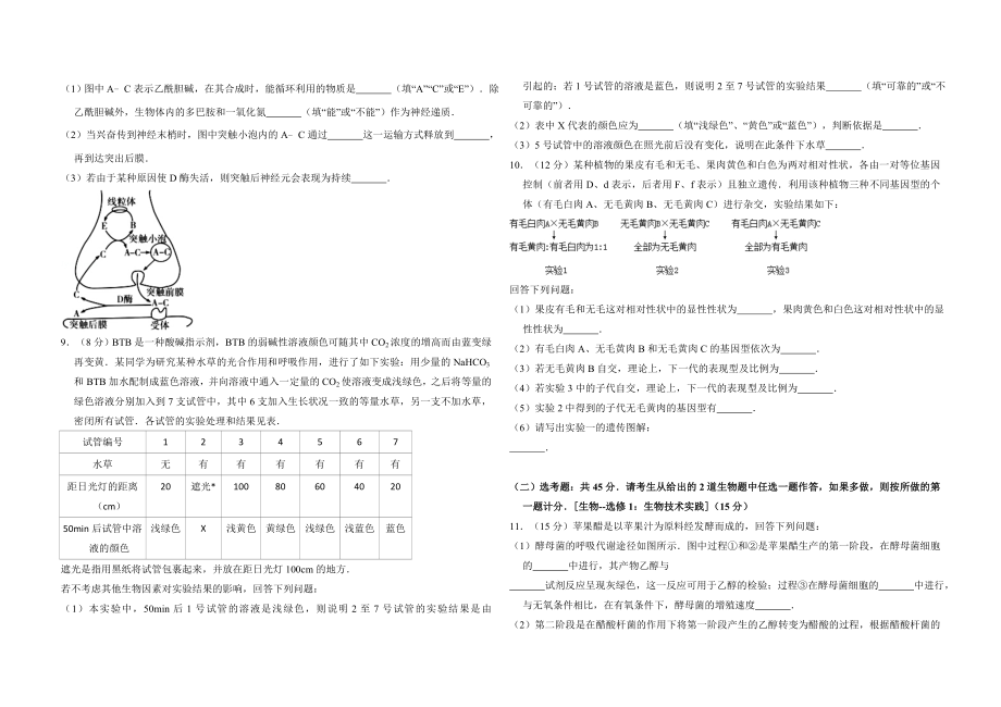 2016年全国统一高考生物试卷（新课标ⅱ）（含解析版）.doc_第2页