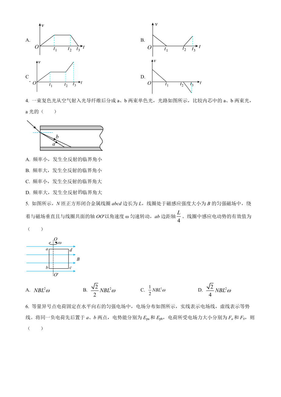 精品解析：2021年辽宁省普通高中学业水平选择性考试物理试题（辽宁卷）（原卷版）.docx_第2页