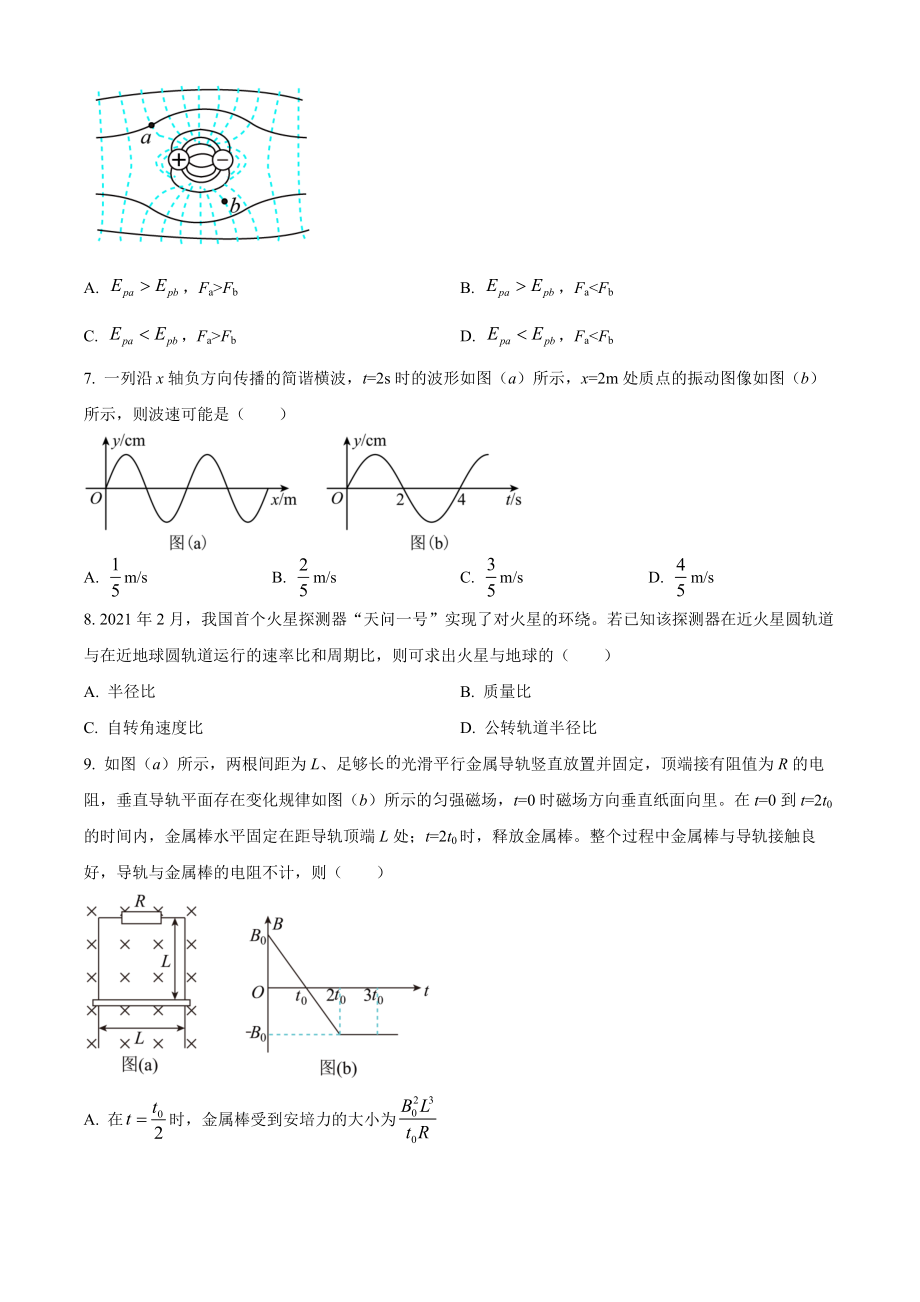 精品解析：2021年辽宁省普通高中学业水平选择性考试物理试题（辽宁卷）（原卷版）.docx_第3页