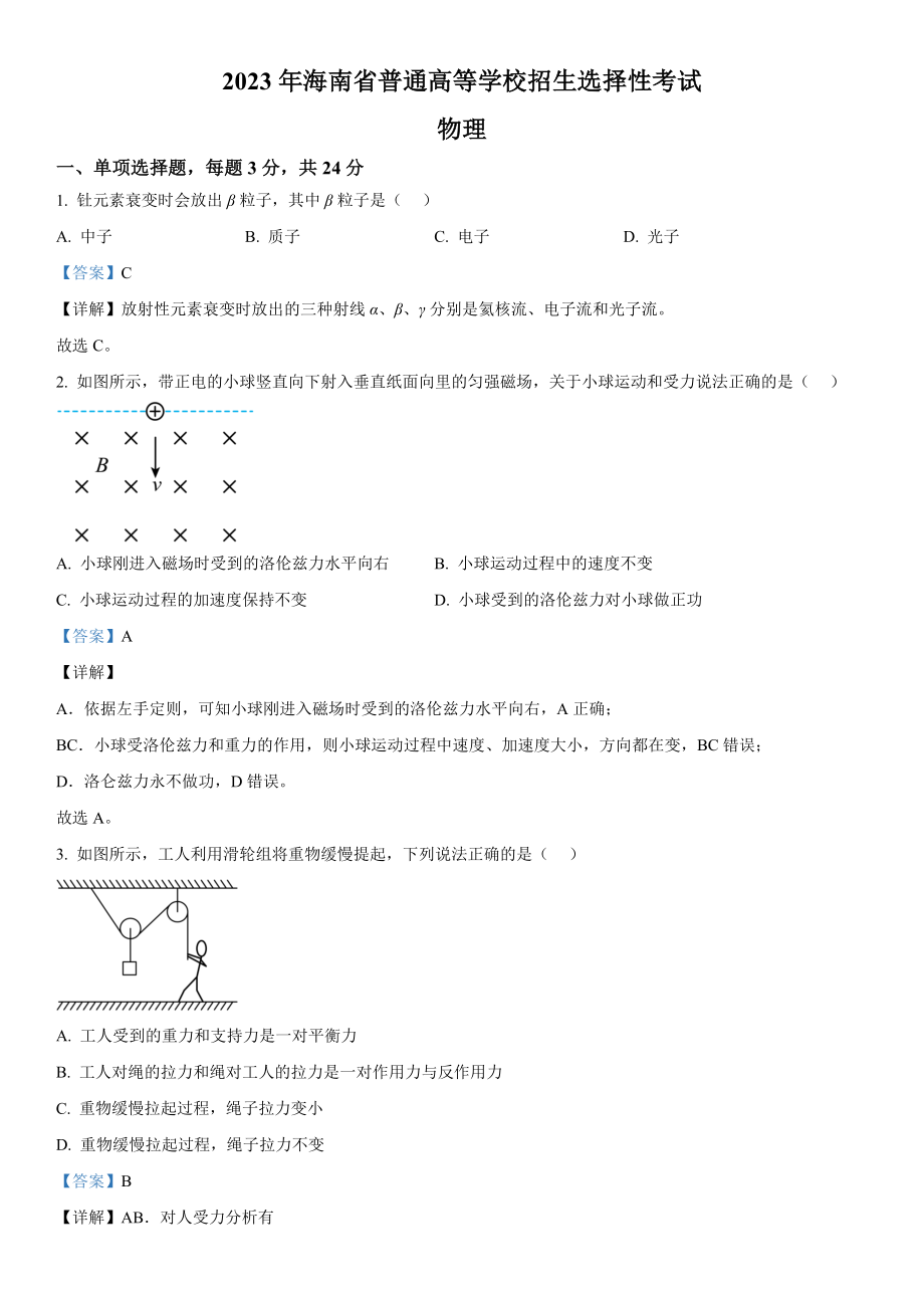 海南物理-解析 .docx_第1页