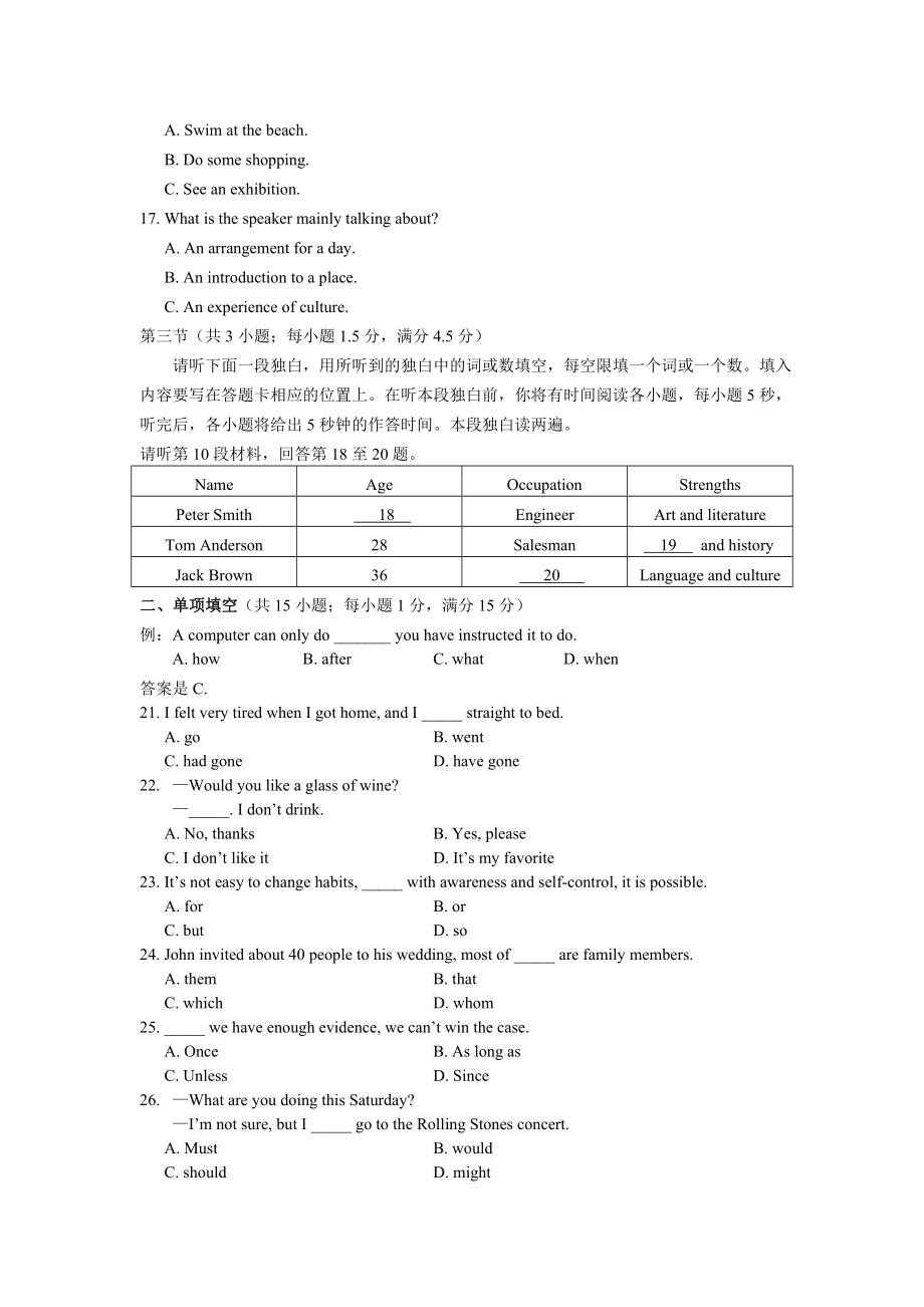 2013年重庆市高考英语试卷含答案.doc_第3页