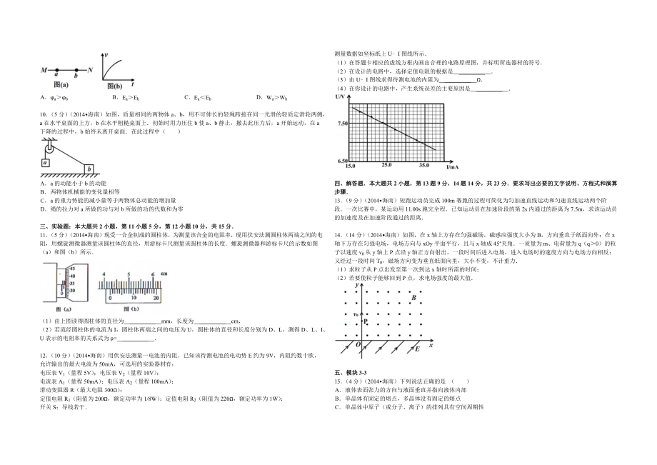 2014年海南高考物理（原卷版）.docx_第2页