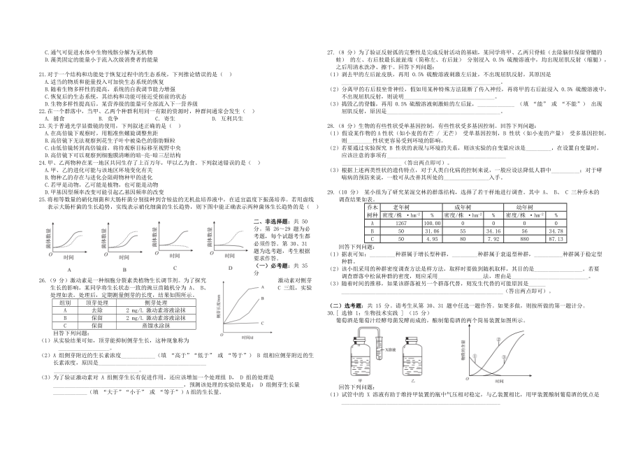 2018年高考海南卷生物（原卷版）.docx_第2页