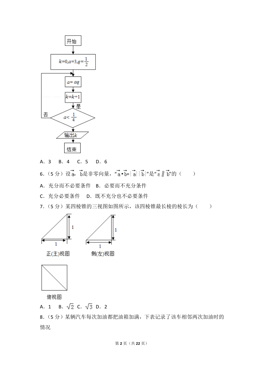 2015年北京市高考数学试卷（文科）.doc_第2页