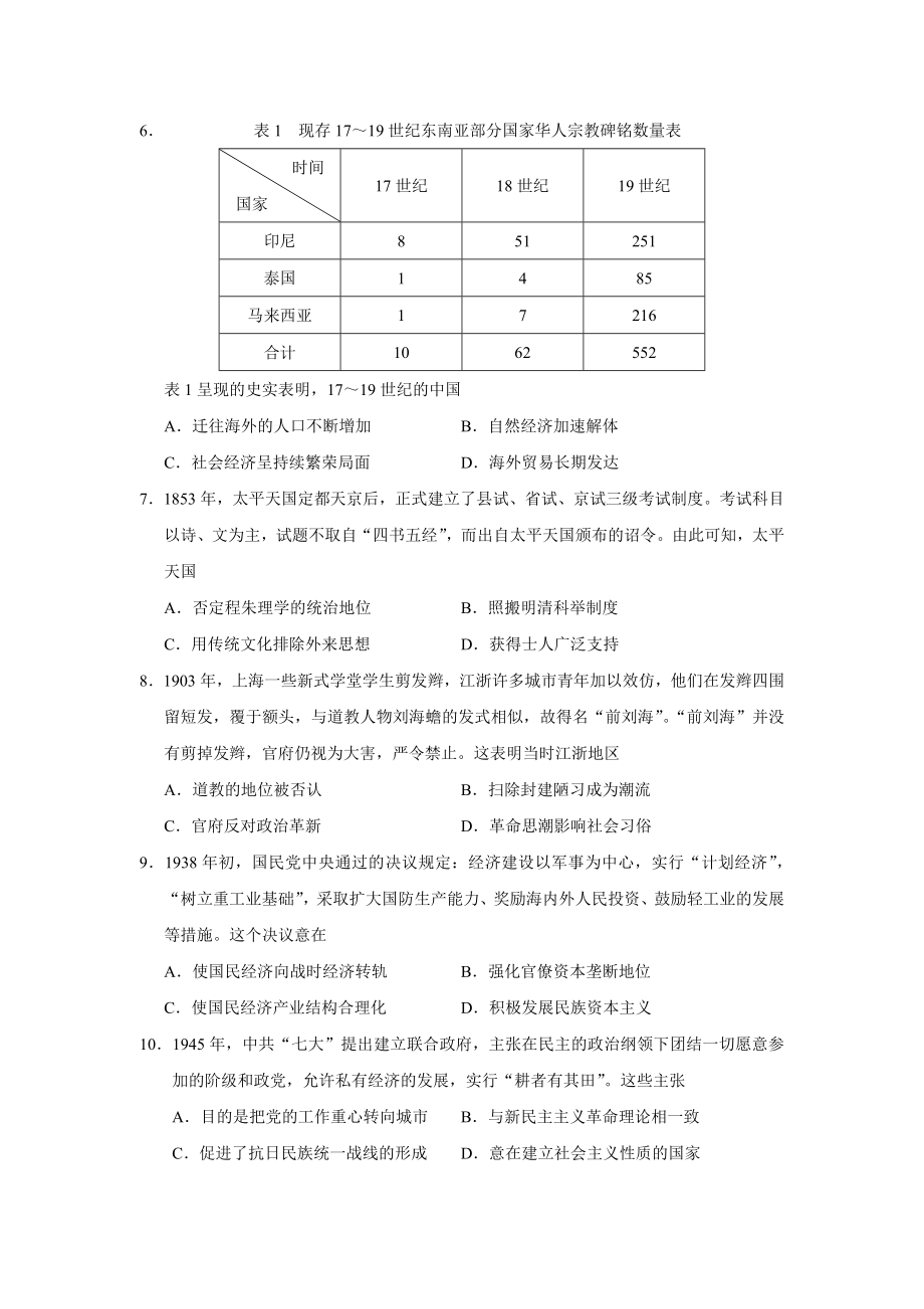 2018高考海南卷历史（原卷版）.doc_第2页