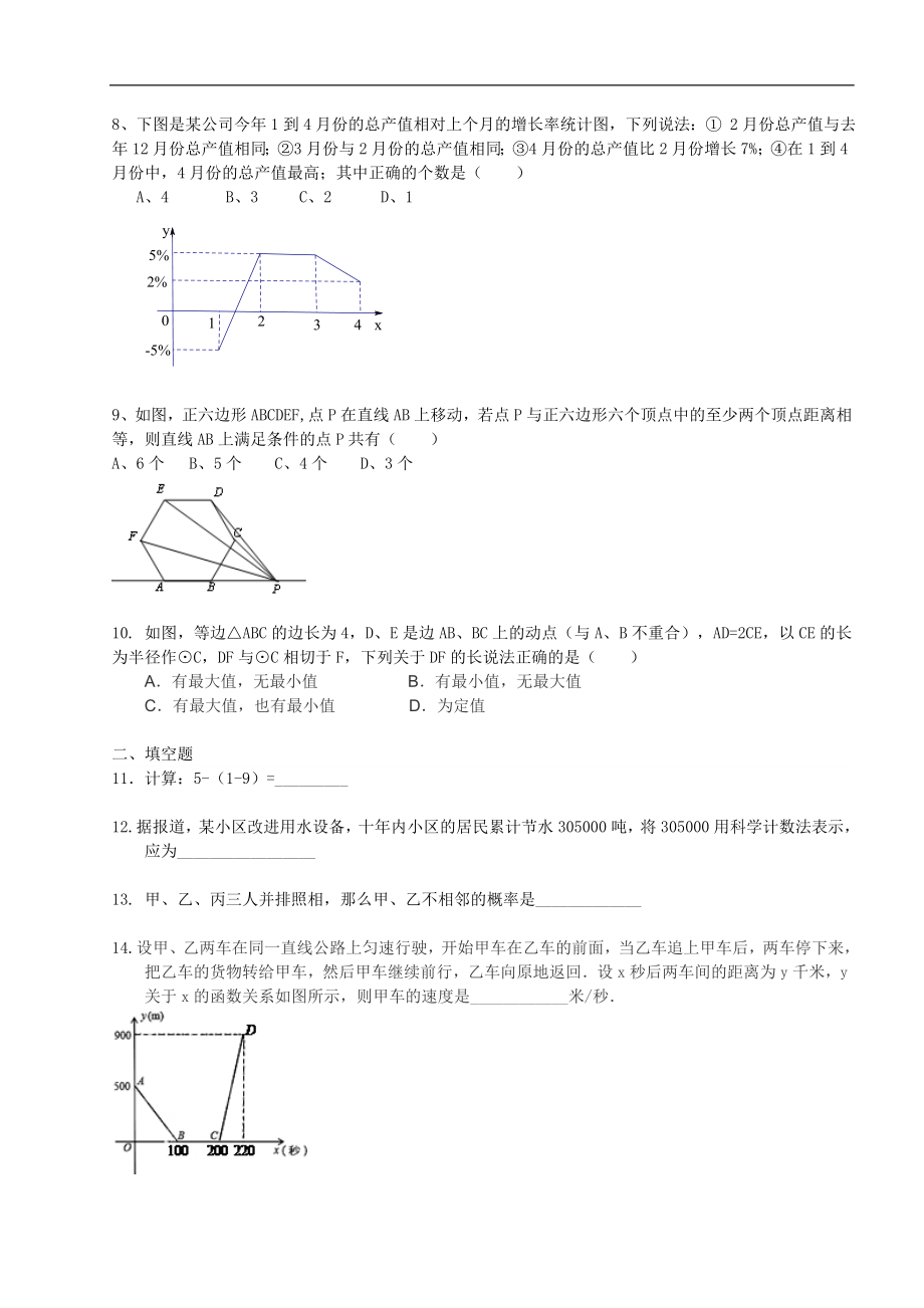 2015-2016学年九年级下学期5月月考数学试卷及答案.doc_第2页