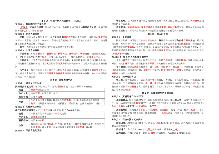 七年级历史上册-复习资料.doc_第1页