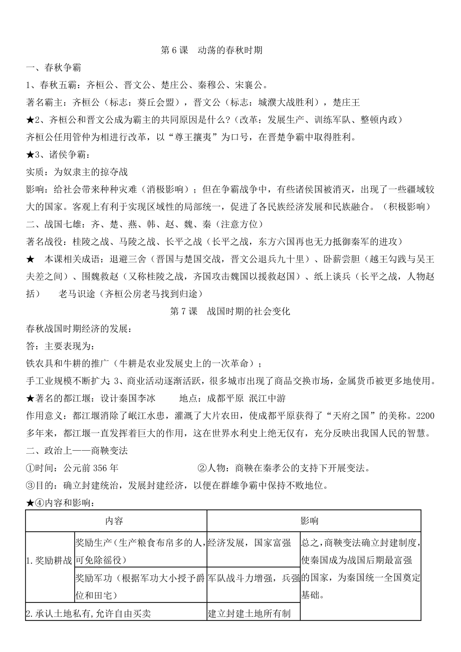 人教版七年级历史上册复习知识点.doc_第3页