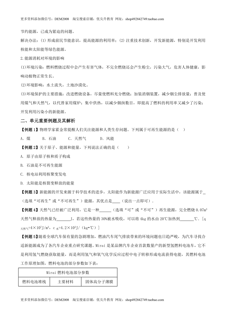 22.5 《能源与可持续发展》单元复习方案（原卷版） .docx_第2页