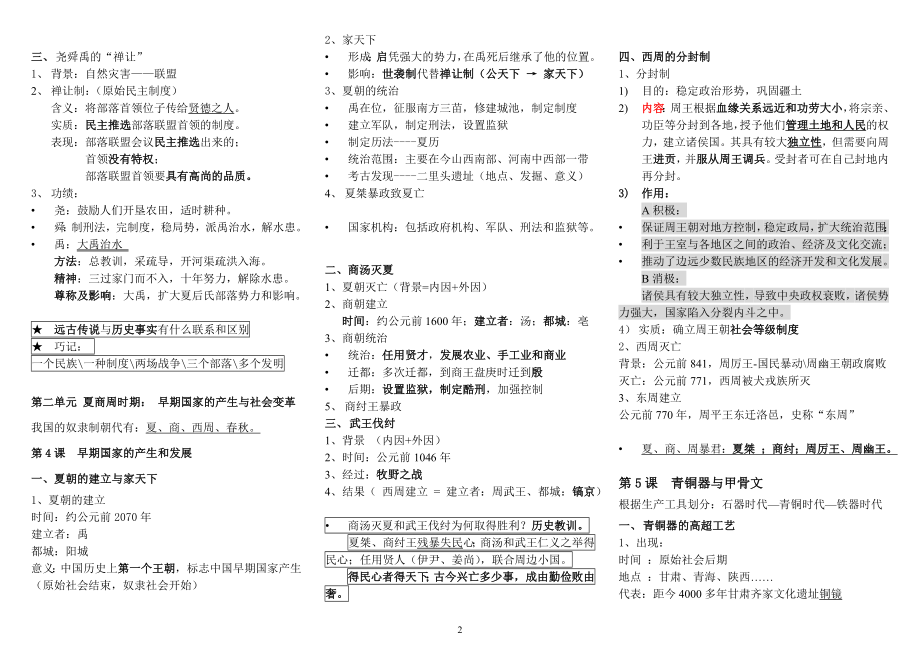 七年级人教版历史上册知识点汇总期中考试.doc_第2页