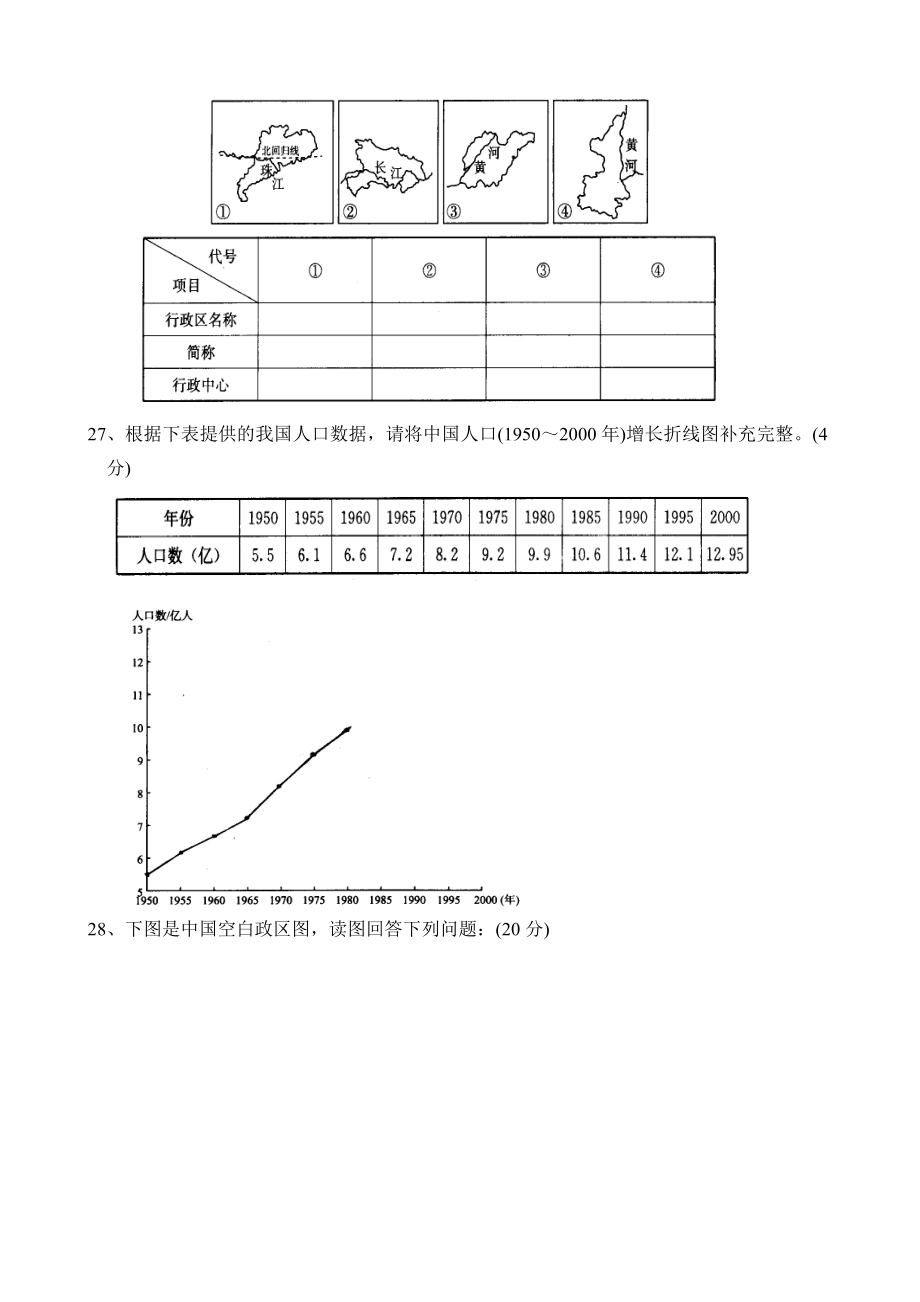 初二年上学期地理单元考试卷1.doc_第3页