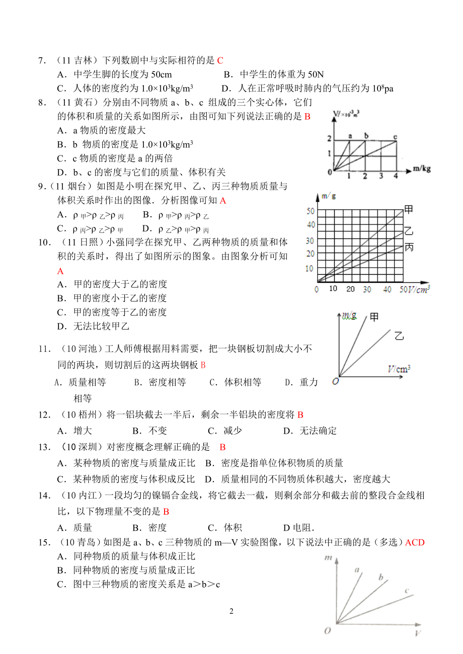 物理第6章第1~2节：质量和密度.doc_第2页