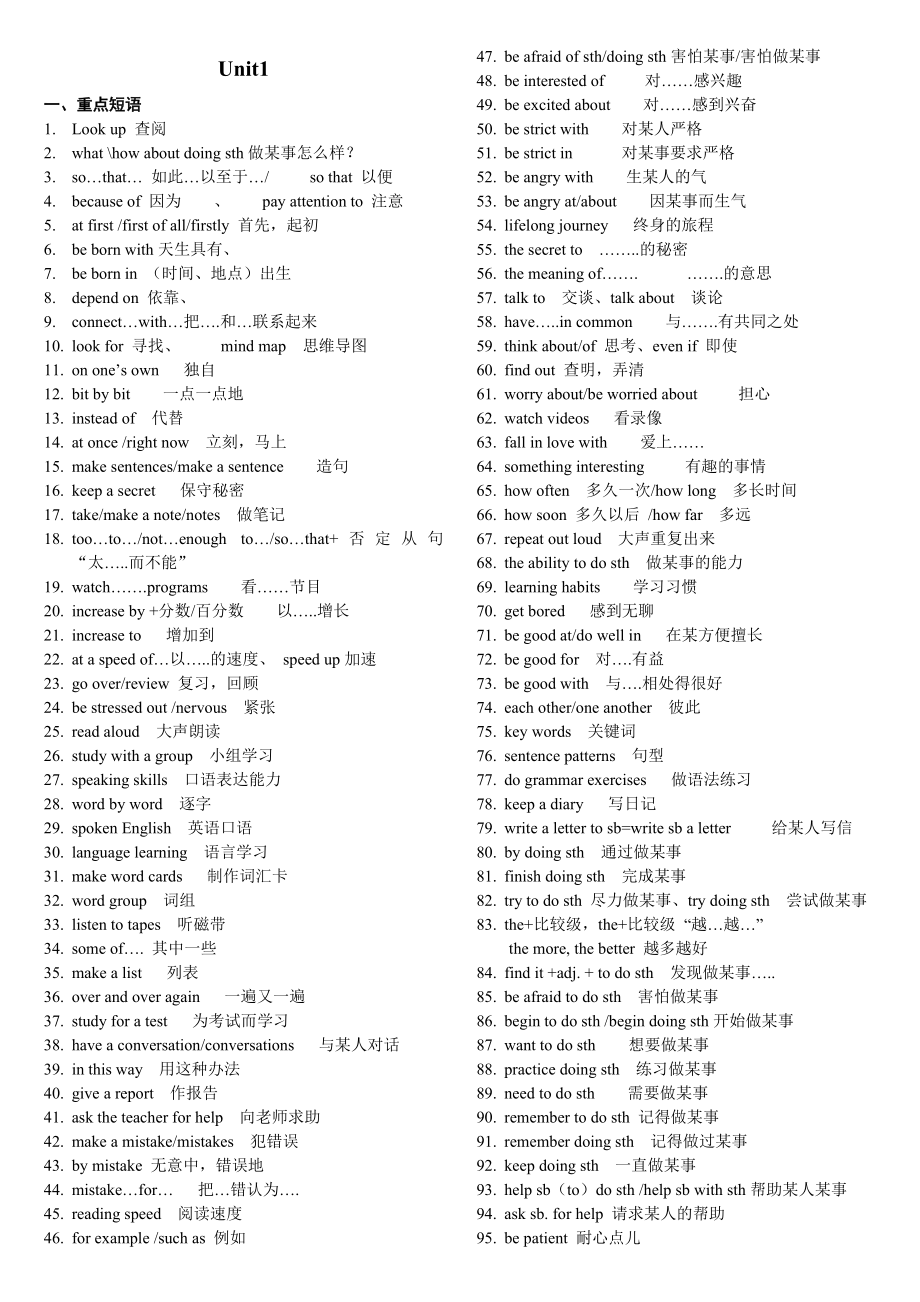 九年级英语下册复习资料.doc_第1页