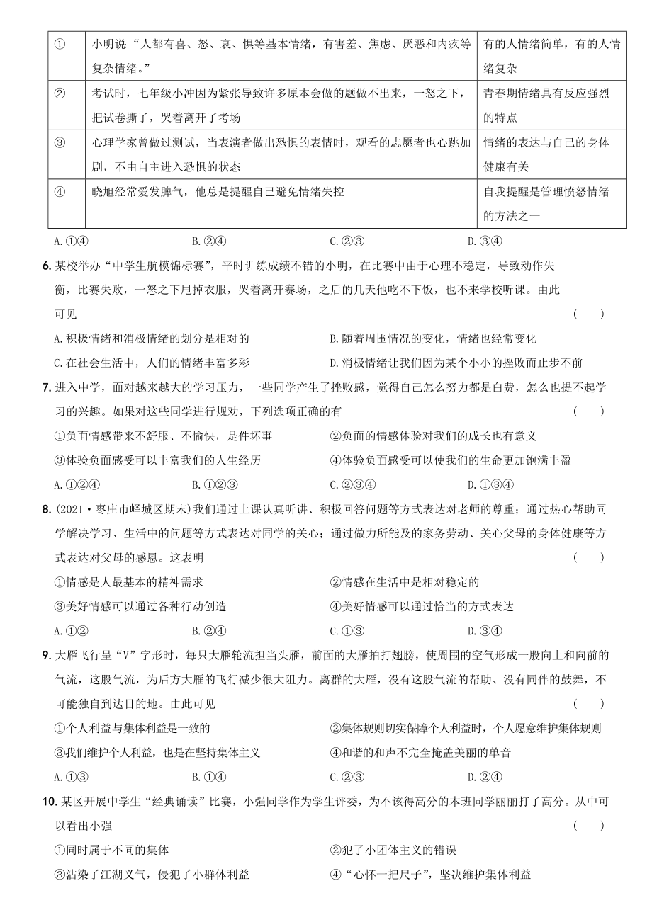 卷15期末测试题B卷-2021-2022学年七年级道德与法治下学期综合优化检测AB卷.docx_第2页