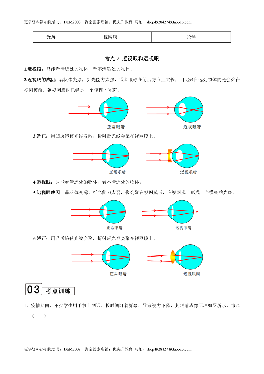 第5.4课时 眼睛和眼镜（解析版）.doc_第3页