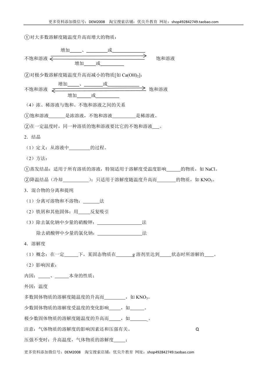 第九单元 溶液（人教版）（测试版）.docx_第2页