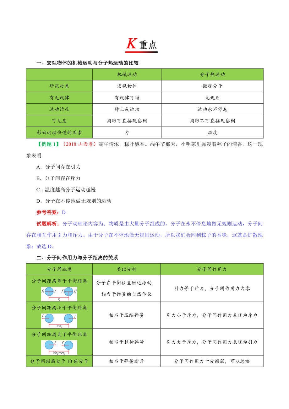 专题13.1 分子热运动--九年级物理人教版.doc_第2页