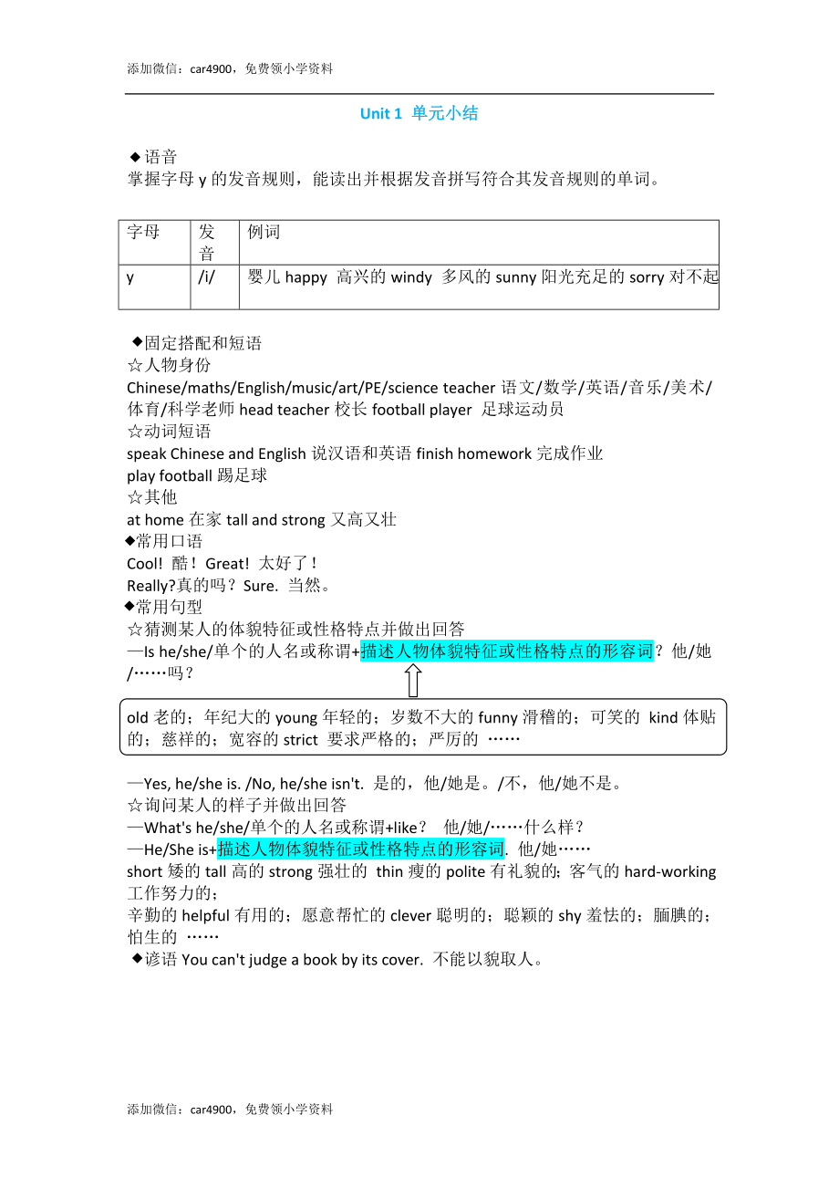 Unit 1 单元小结 .doc_第1页