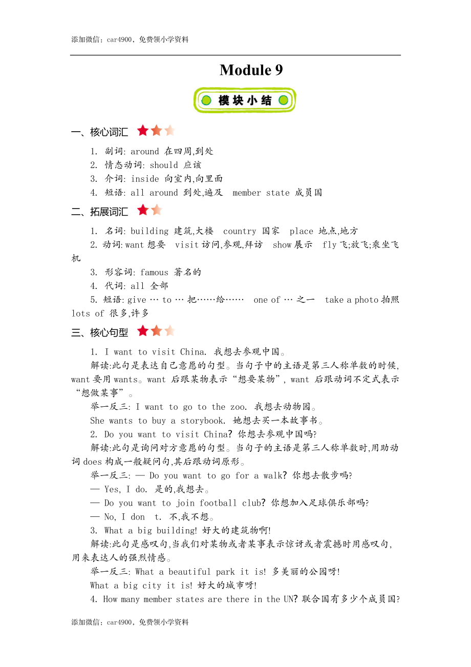 六(上)外研 Module 9 知识清单.docx_第1页