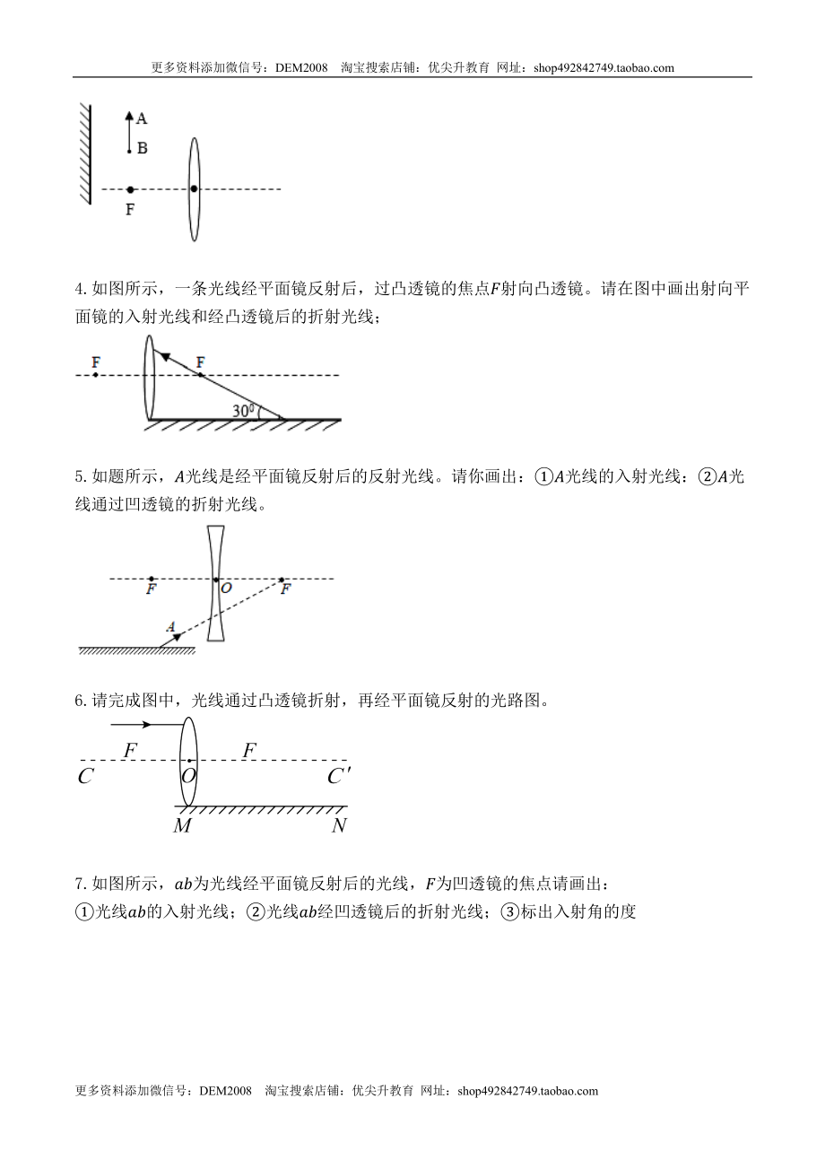 专题06 透镜及透镜成像作图（原卷版）.docx_第2页