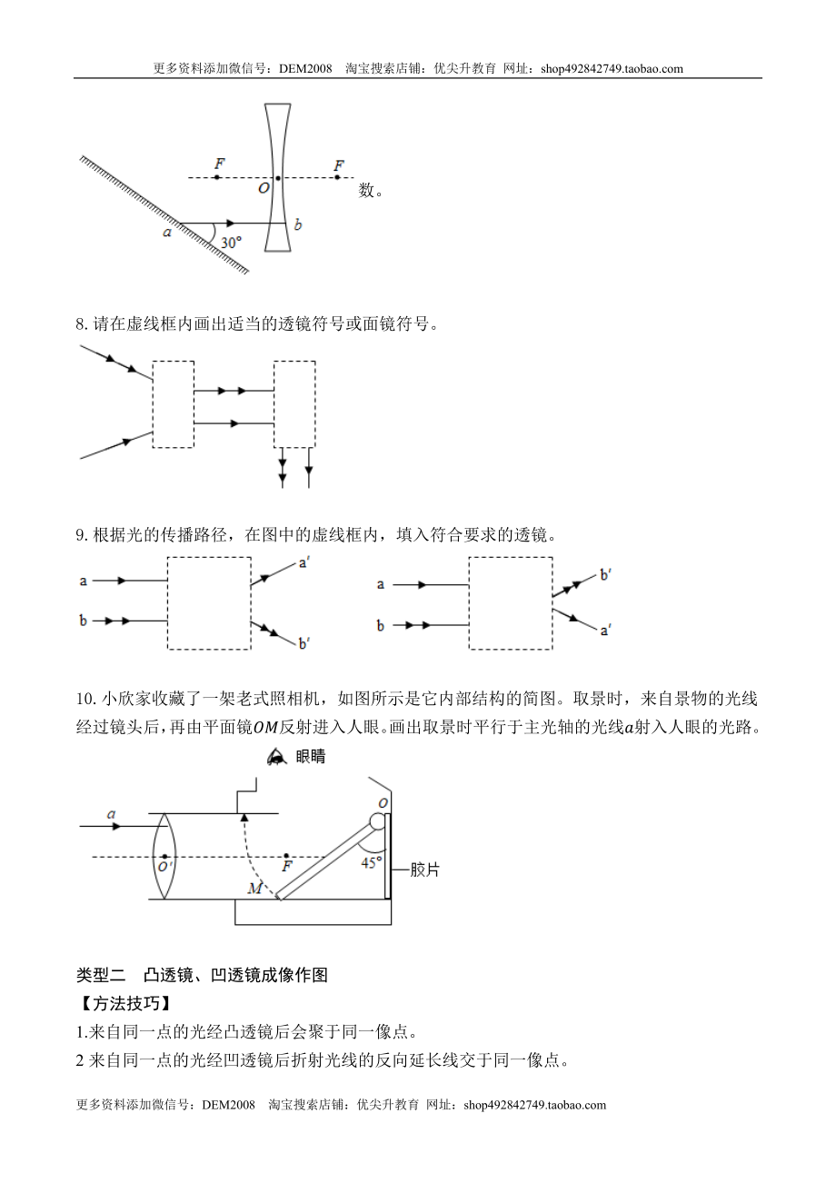 专题06 透镜及透镜成像作图（原卷版）.docx_第3页