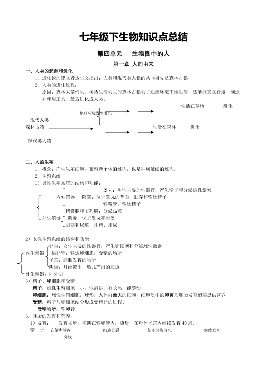 七年级生物下册复习资料.doc_第1页