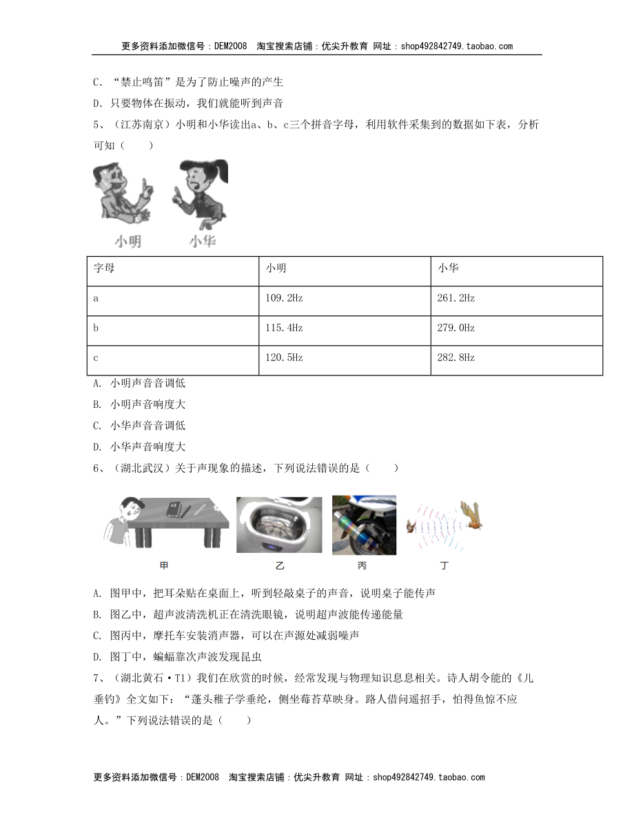 单元02 声现象 【真题模拟练】（原卷版）.docx_第2页