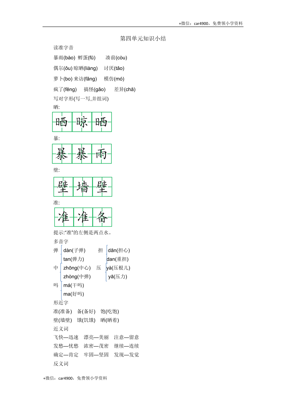 第四单元知识小结- .docx_第1页