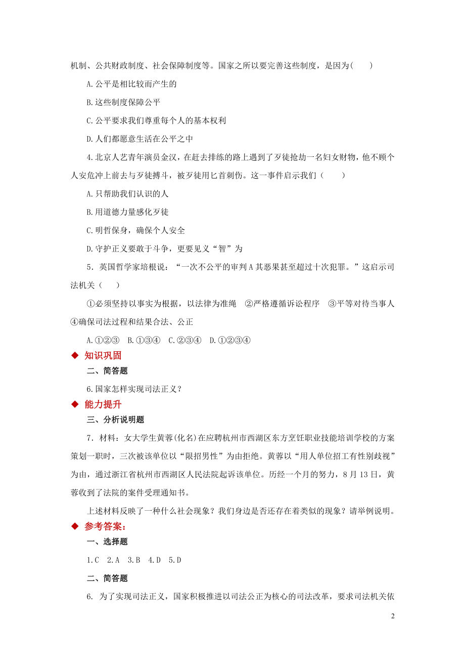 【分层练习】《公平正义的守护》（人教）.doc_第2页