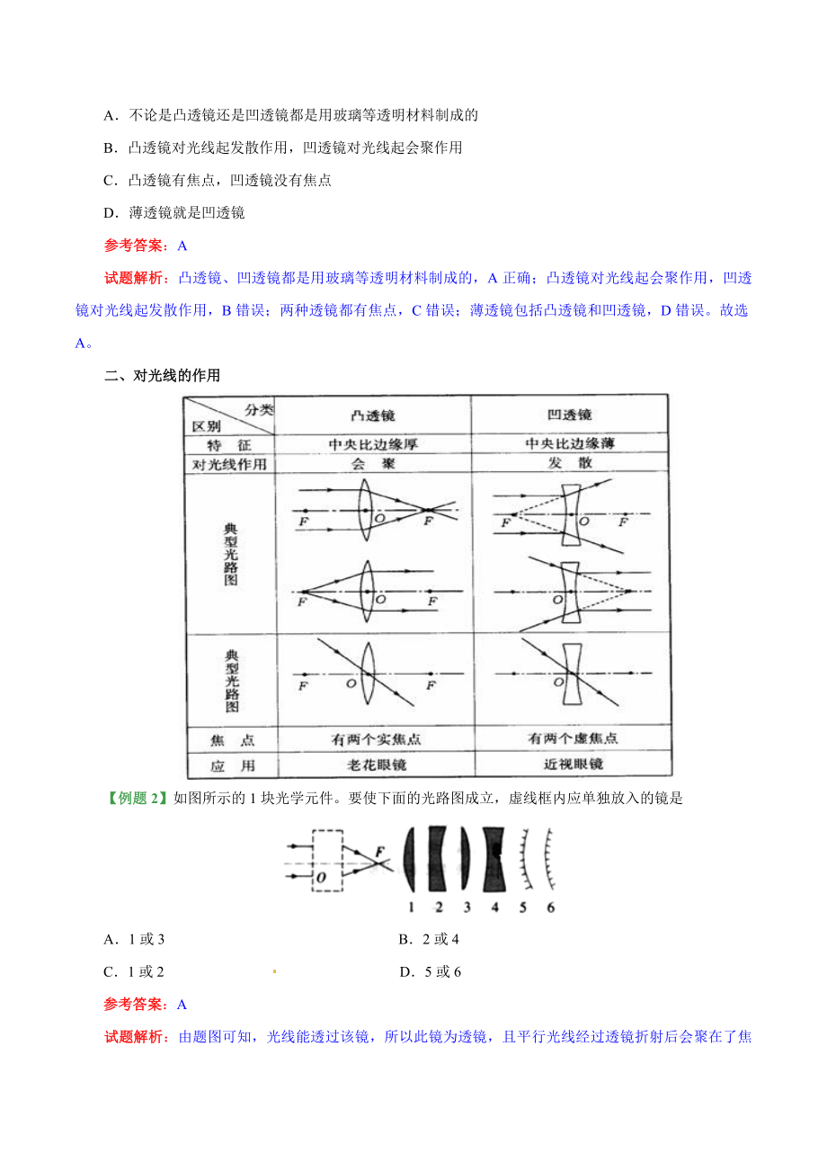 专题5.1 透镜--八年级物理人教版（上册）.doc_第3页