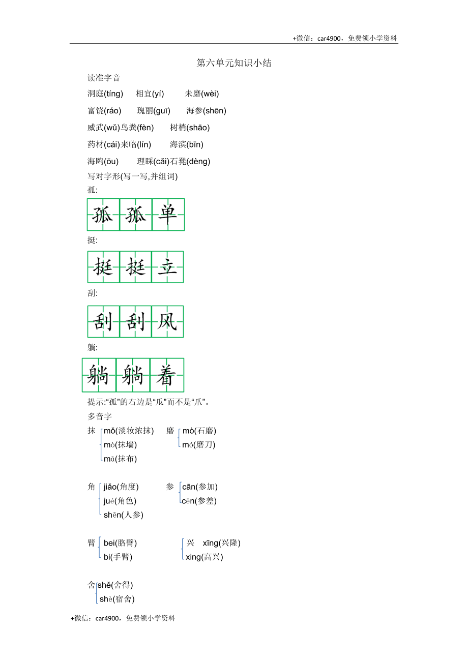 第六单元知识小结- .docx_第1页