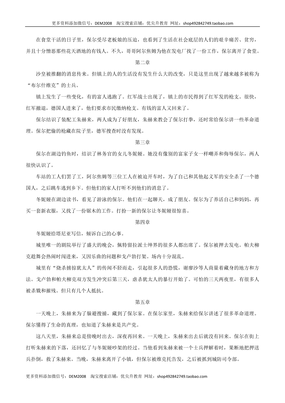 专题04 名著《钢铁是怎样炼成的》阅读指导（解析版）.docx_第2页