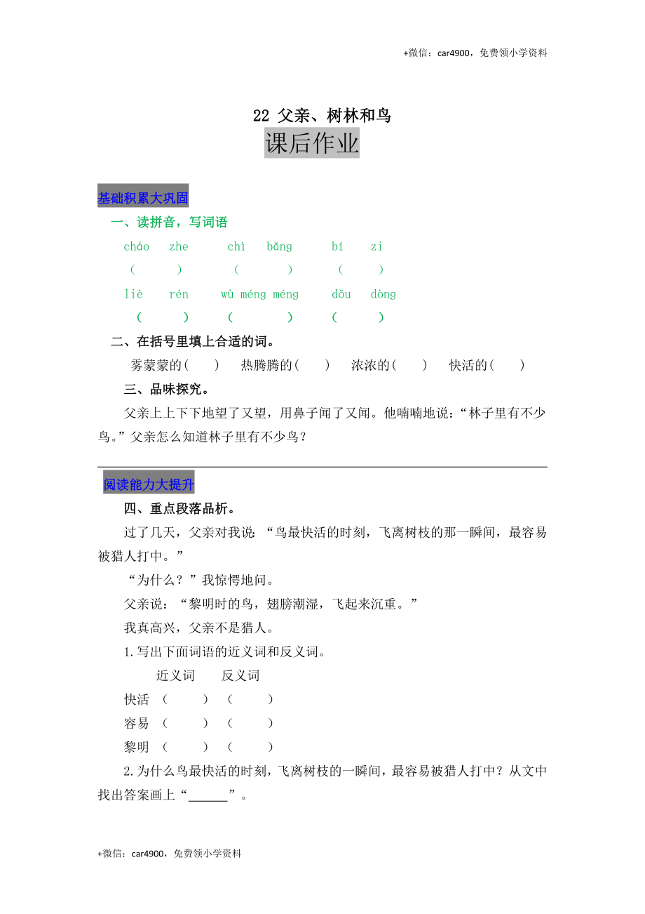 22 父亲、树林和鸟.docx_第1页