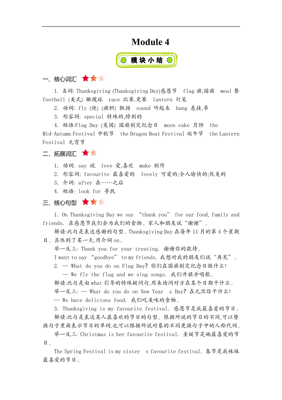 六(上)外研 Module 4 知识清单.docx_第1页