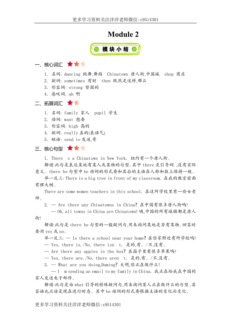 六(上)外研 module 2 知识清单.docx_第1页