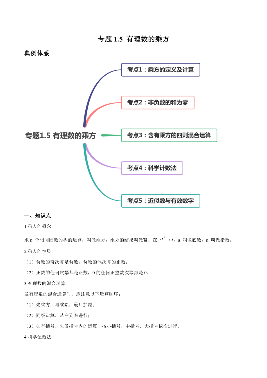 1.5 有理数的乘方讲练（解析版）（人教版）.docx_第1页