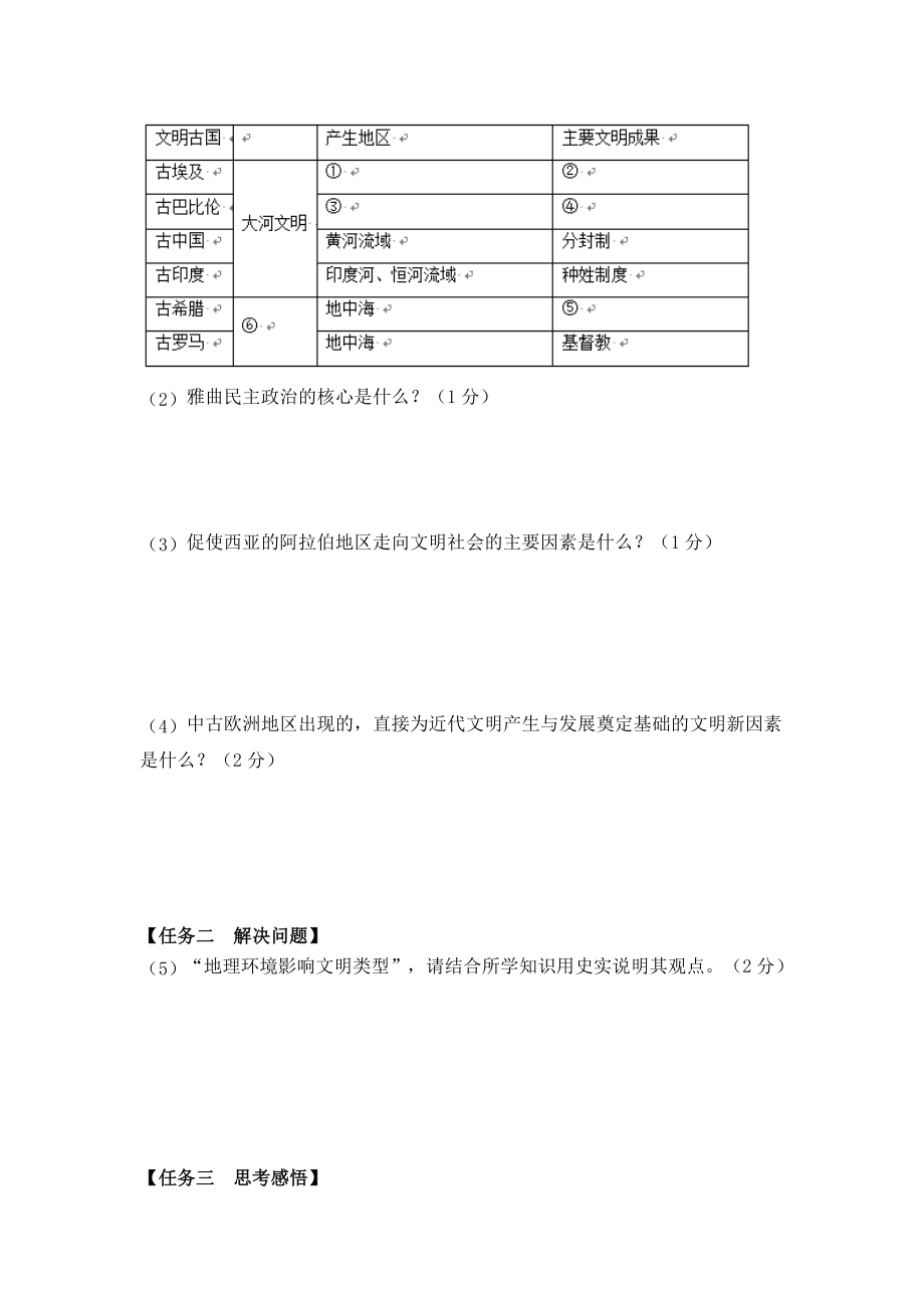 11. 人教版九年级历史上册 期中测试模拟卷.doc_第3页