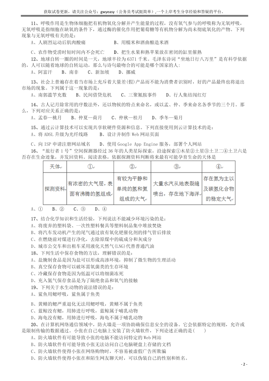 2015年425公务员联考《行测》（宁夏卷）.docx_第2页