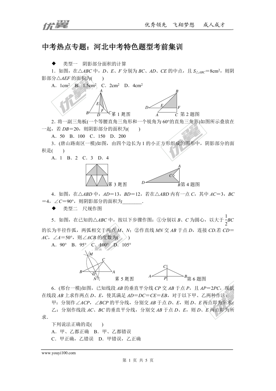 12.中考热点专题：河北中考特色题型考前集训.doc_第1页