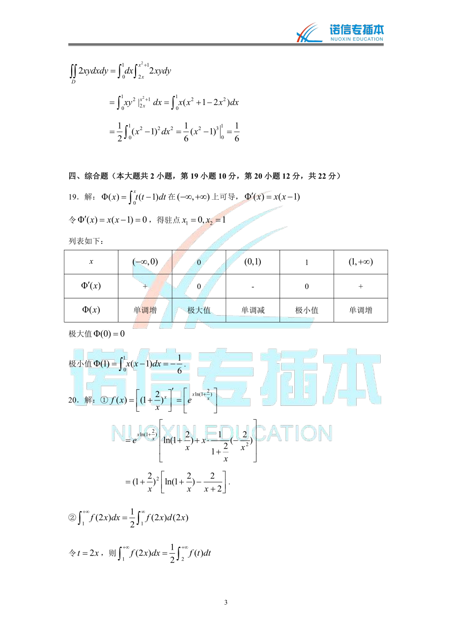 广东省2010年专插本考试《高等数学》真题参考答案.pdf_第3页