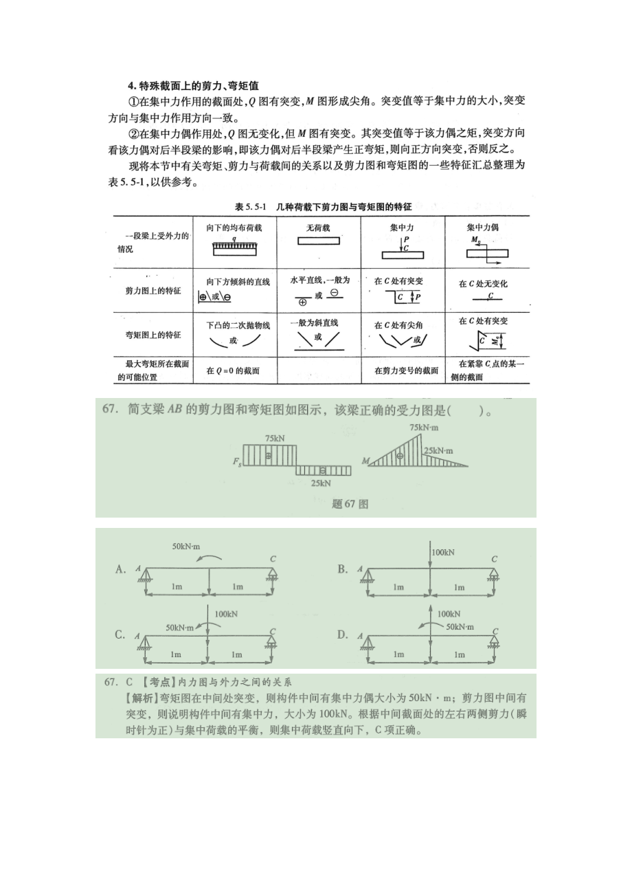 18年一注基础公开课11 材料力学弯曲应力及弯矩图剪力图部分真题讲解.doc_第2页