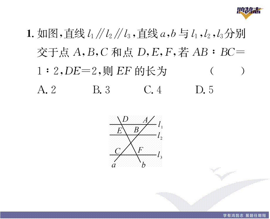 基本功专练（2） 平行线分线段成比例.pptx_第3页