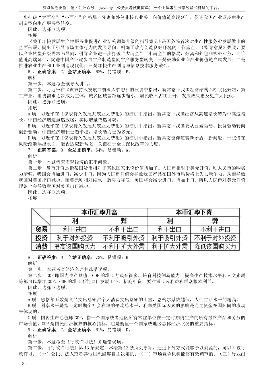 2015年北京公务员考试《行测》卷参考答案及解析.pdf_第2页