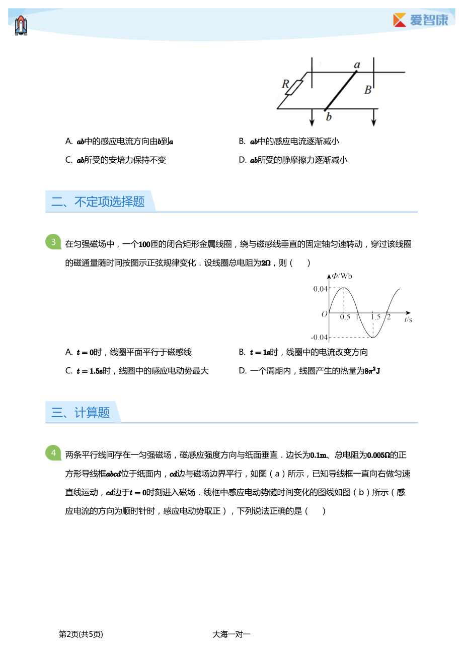 【电磁感应】高考必考题(学生版).pdf_第2页