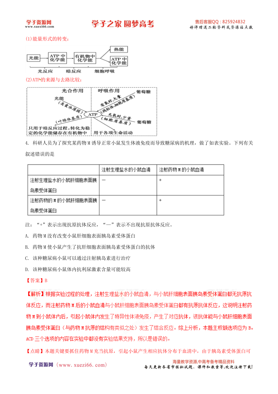 精品解析：【全国百强校】河北省衡水中学2017届高三下学期六调理综生物试题解析（解析版）.doc_第3页