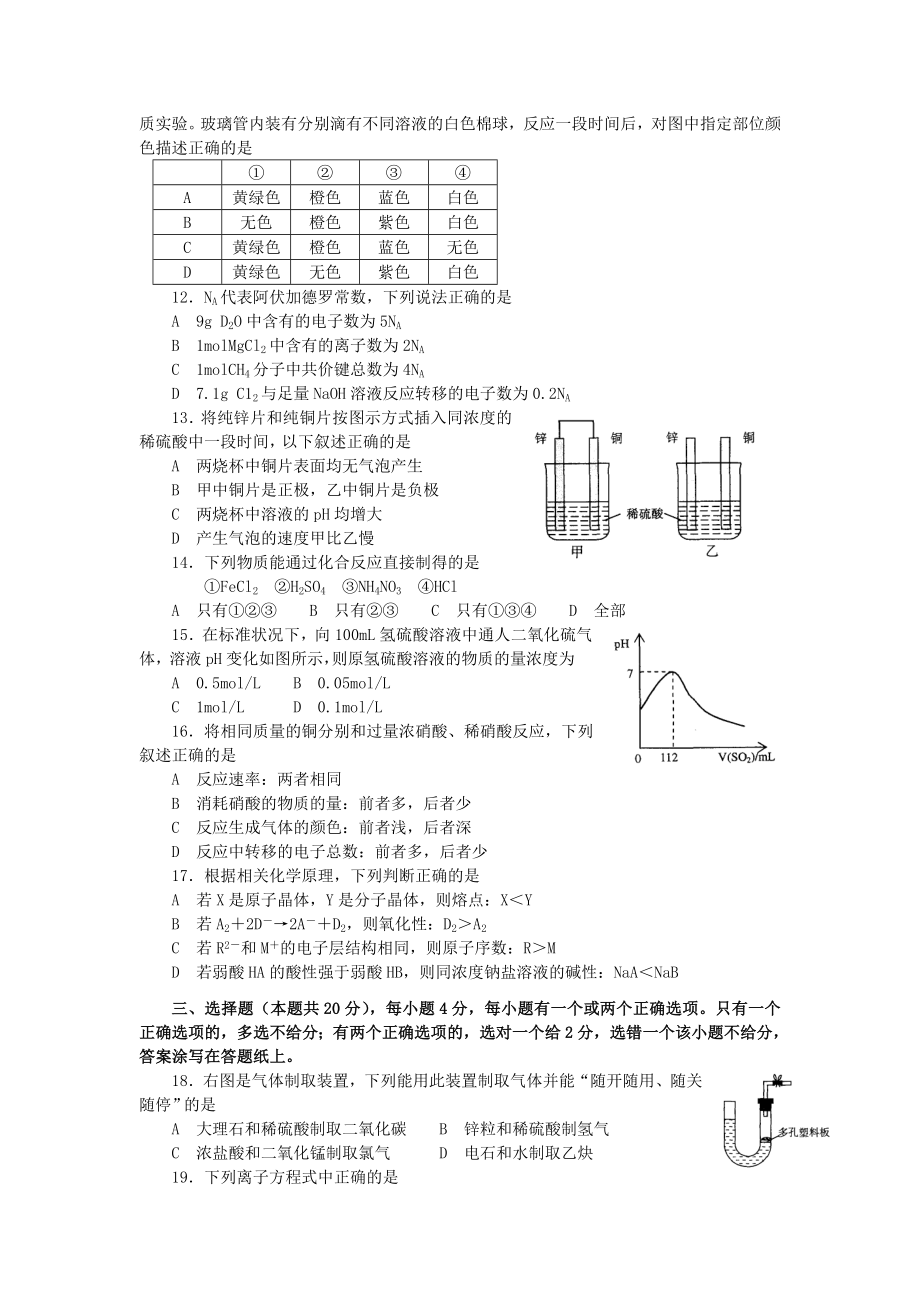 2006年上海高考化学真题及答案.doc_第2页